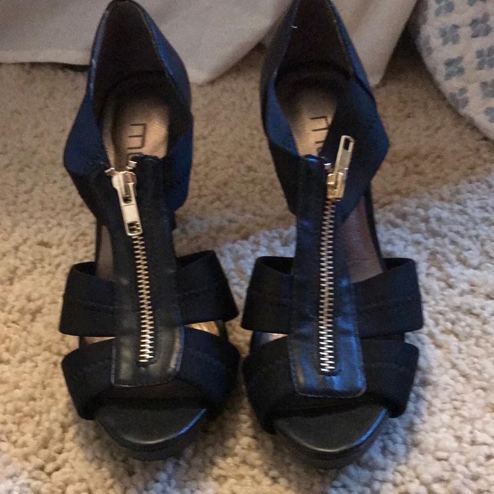 Black high heel sandals